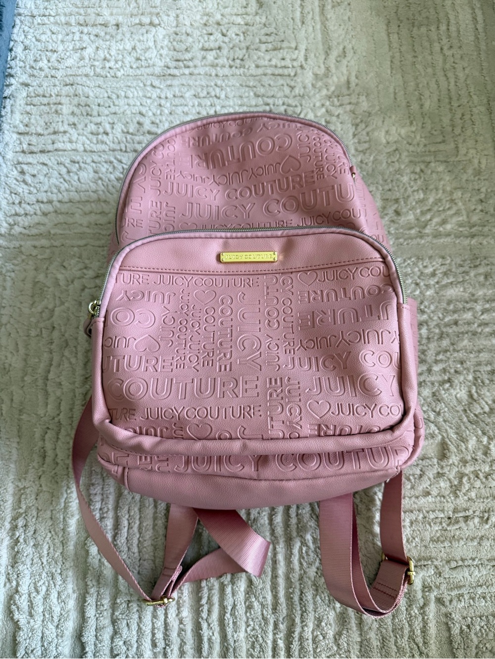 Juicy Couture Pink Embossed Logo Backpack